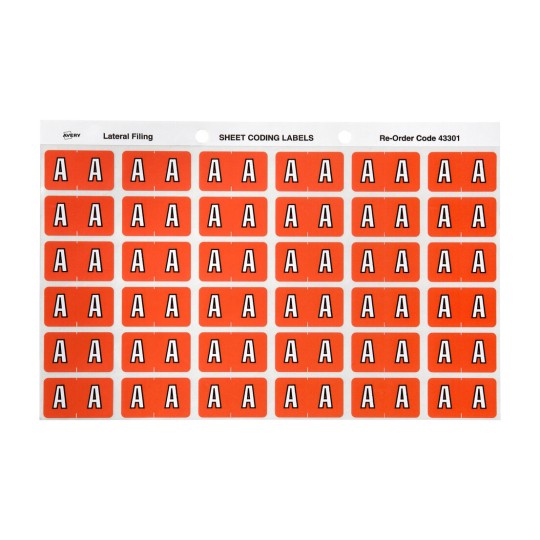 A Side Tab Colour Coding Labels 43301
