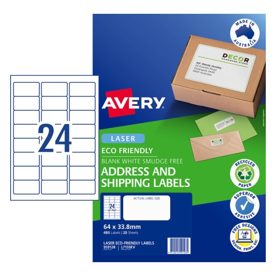 Eco Friendly Labels 959128 Content: 480 Labels / 20 Sheets