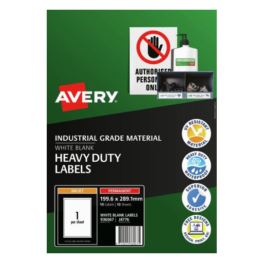 White Heavy Duty Labels 936067