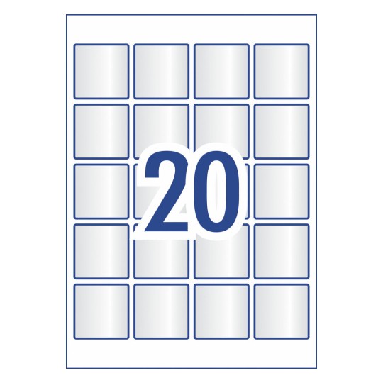 Crystal Clear Square Labels 980021 45 x 45 mm