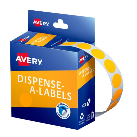 Fluoro Orange Dispenser Dot Stickers 937300
