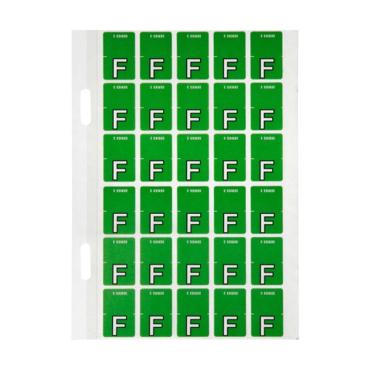 F Top Tab Colour Coding Labels 44406