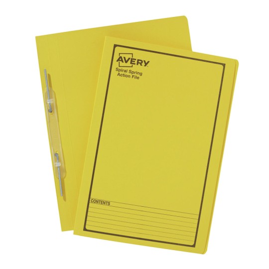 Yellow Spiral Spring Action File with Black Print 88547