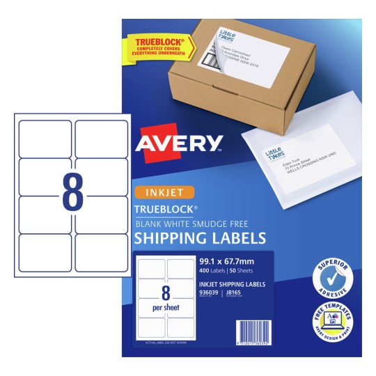 Shipping Labels with Trueblock 936039 Content: 400 Labels / 50 Sheets