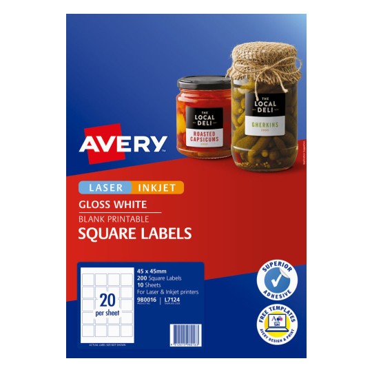 Glossy Square Labels 980016