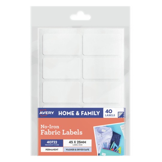 Avery No-Iron Fabric Labels 40722
