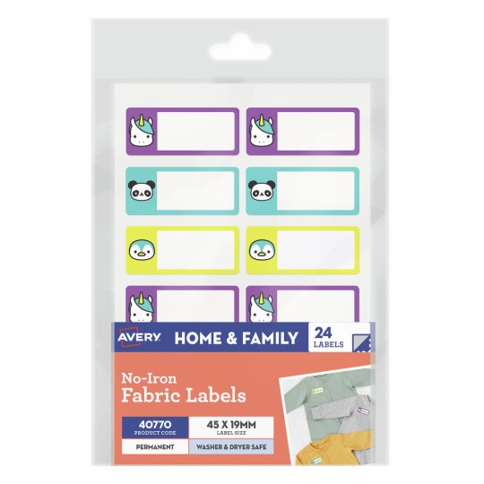 Avery No-Iron Fabric Labels 40770