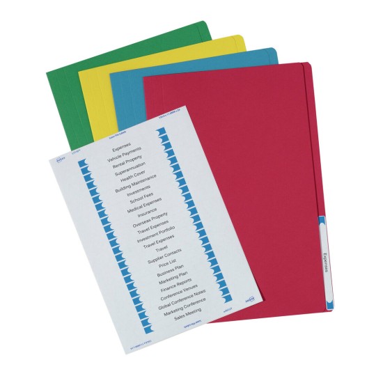 Assorted Colours Manilla Folder with Labels 88350