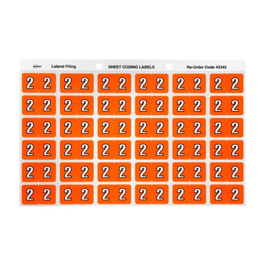 2 Side Tab Colour Coding Labels 43342