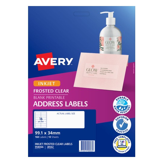 Frosted Clear Address Labels 958066