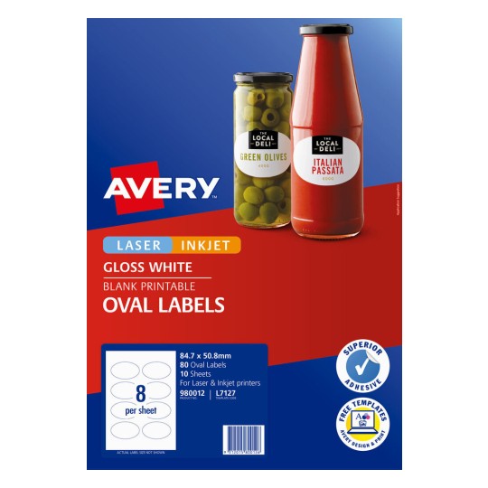 Glossy Oval Labels 980012