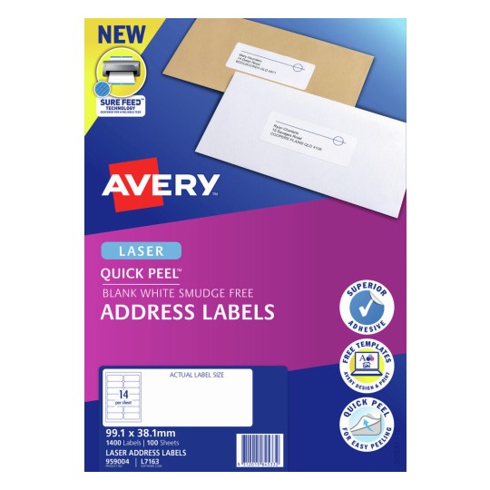 Quick Peel Address Labels with Sure Feed 959004
