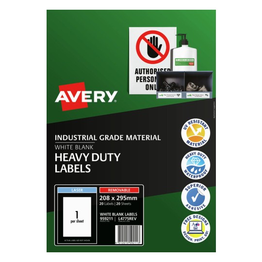 Heavy Duty Removable Labels 959211