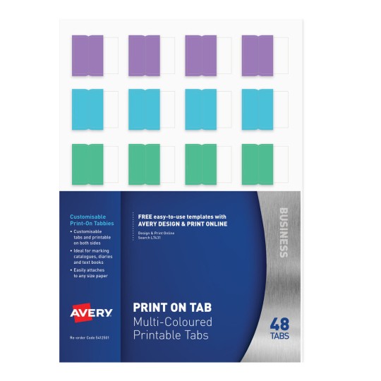 Print on Tabs, Multi-coloured, 48 Tabs 5412501