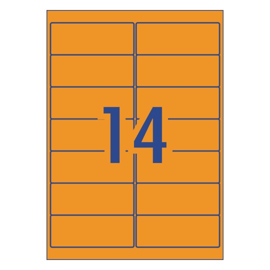Fluoro Orange High Visibility Shipping Labels 35977 99.1 x 38.1 mm