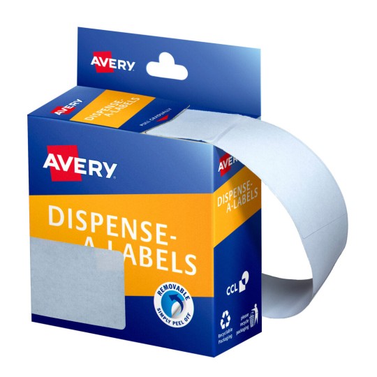 White Rectangle Dispenser Stickers 937225
