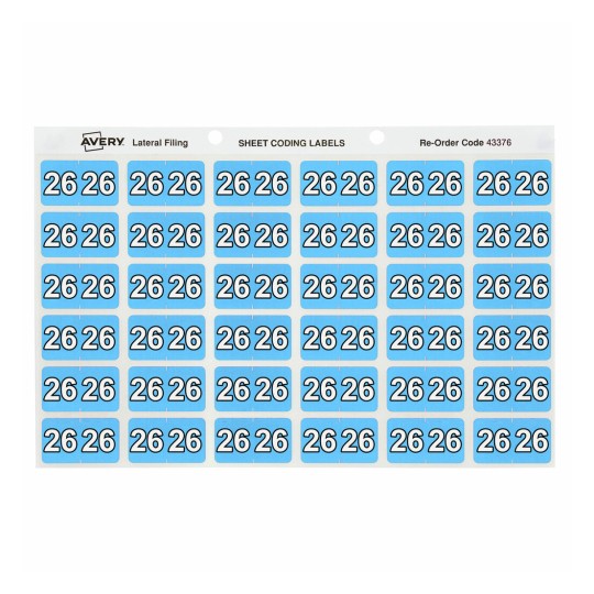 26 Side Tab Colour Coding Labels 43376