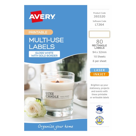 Multi-Use Labels With Gold Border 393320