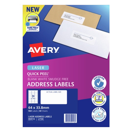 Quick Peel Address Labels with Sure Feed 959113