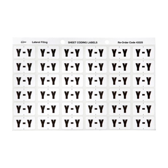 Y Side Tab Colour Coding Labels 43325