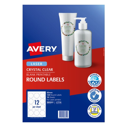 Crystal Clear Round Labels 980022