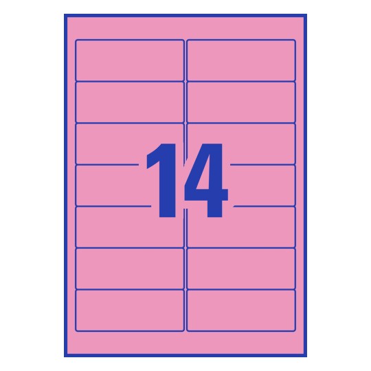 Avery Pink Coloured Labels 959420 99.1 x 38.1 mm