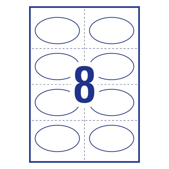 Oval Print & Divide Fabric Name Badge Labels 980048 84 x 50 mm