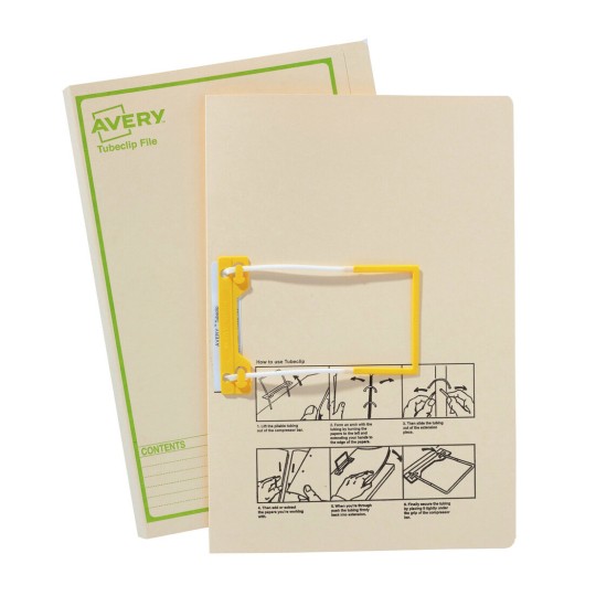 Buff Tubeclip File with Green Print 88554
