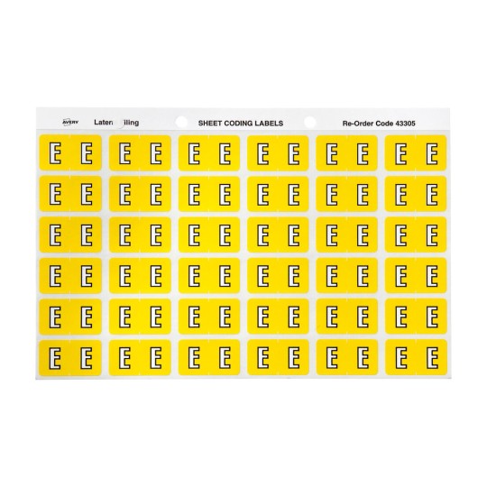 E Side Tab Colour Coding Labels 43305