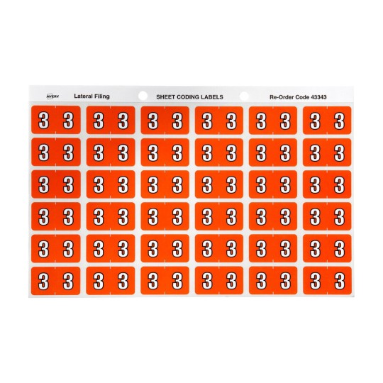 3 Side Tab Colour Coding Labels 43343