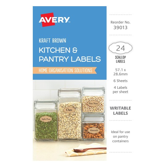 Kraft Brown Kitchen Labels | 39013 | Avery Australia