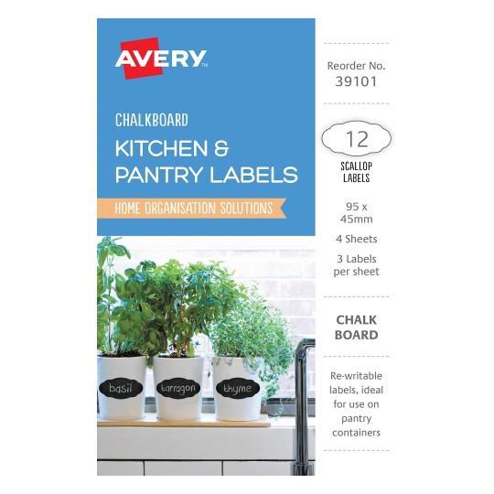 Chalkboard Kitchen Labels 39101 Avery Australia