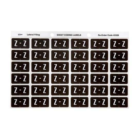 Z Side Tab Colour Coding Labels 43326