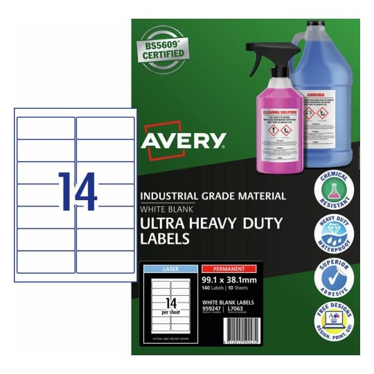 Ultra Heavy Duty Labels 959247 Content: 140 Labels / 10 Sheets