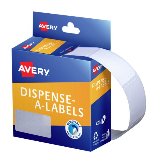 White Rectangle Dispenser Stickers 937217