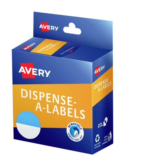 1/2 Blue and White Dispenser Dot Stickers 937277