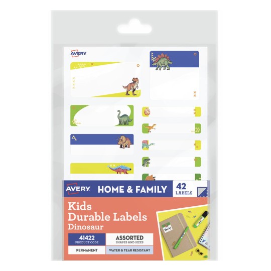 Avery Kids Durable Labels "Dinosaur" 41422