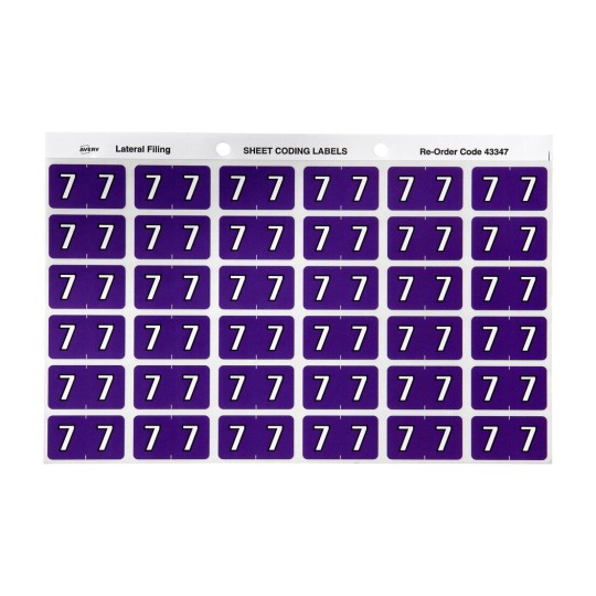 7 Side Tab Colour Coding Labels 43347