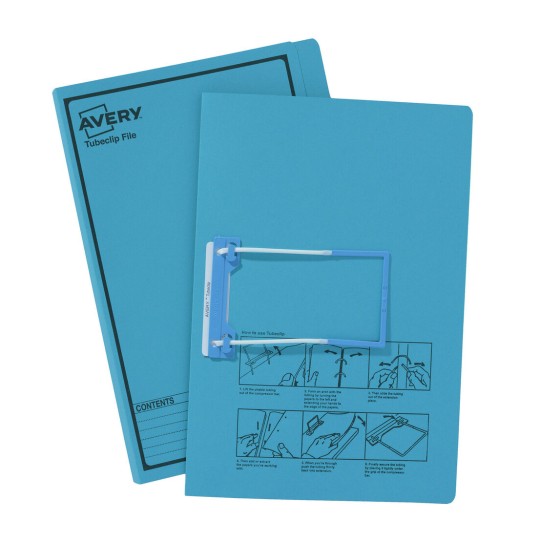 Blue Tubeclip File with Black Print 84422