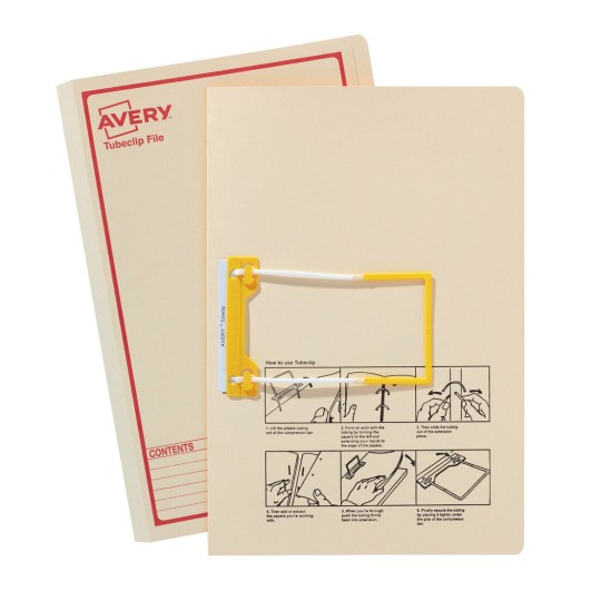 Buff Tubeclip File with Red Print 84515