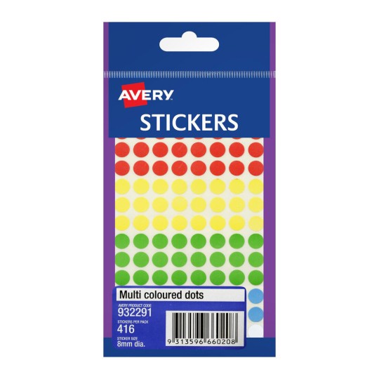 8mm Assorted Dot Stickers - Bright – Ashton and Wright