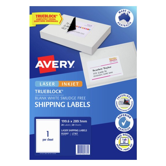 Shipping Labels with Trueblock 952007