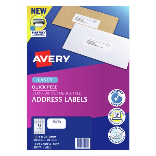 Quick Peel Address Labels with Sure Feed 959071