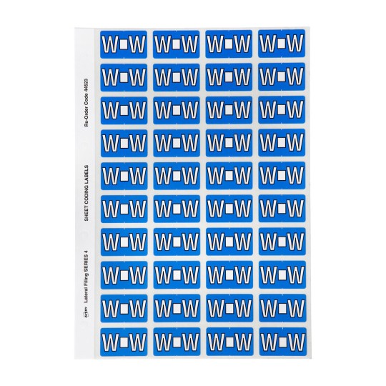W Side Tab Colour Coding Labels 44523