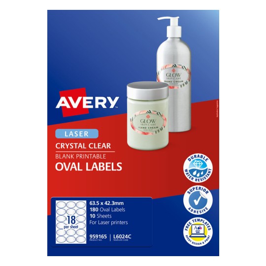 Crystal Clear Oval Multi-purpose Labels 959165