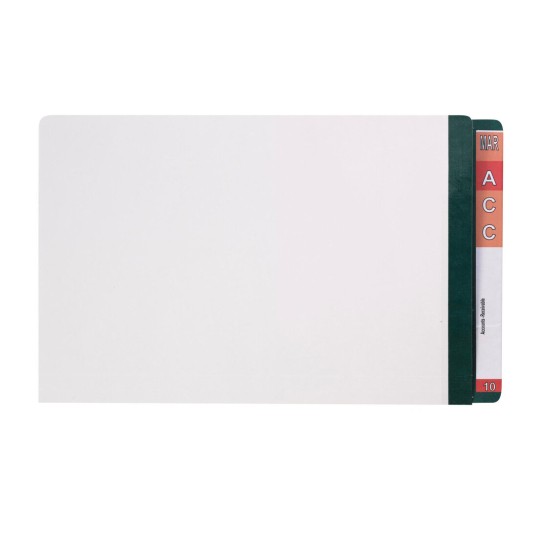 White Shelf Lateral File with Dark Green Tab 42535