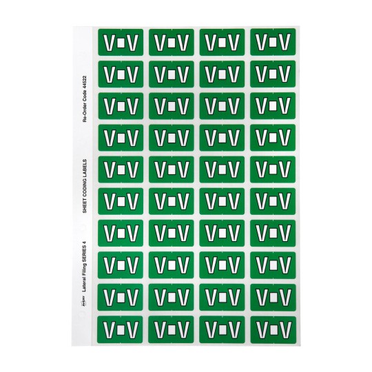 V Side Tab Colour Coding Labels 44522
