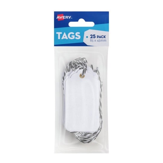 White Scallop Tags with String 13209