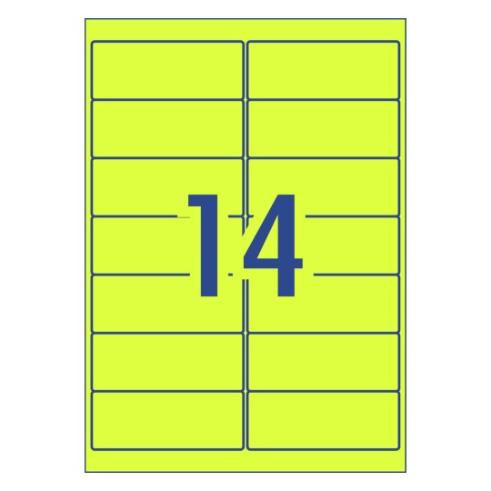 Fluoro Yellow High Visibility Shipping Labels 35947 99.1 x 38.1 mm