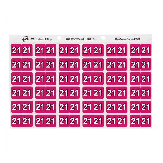 21 Side Tab Colour Coding Labels 43371